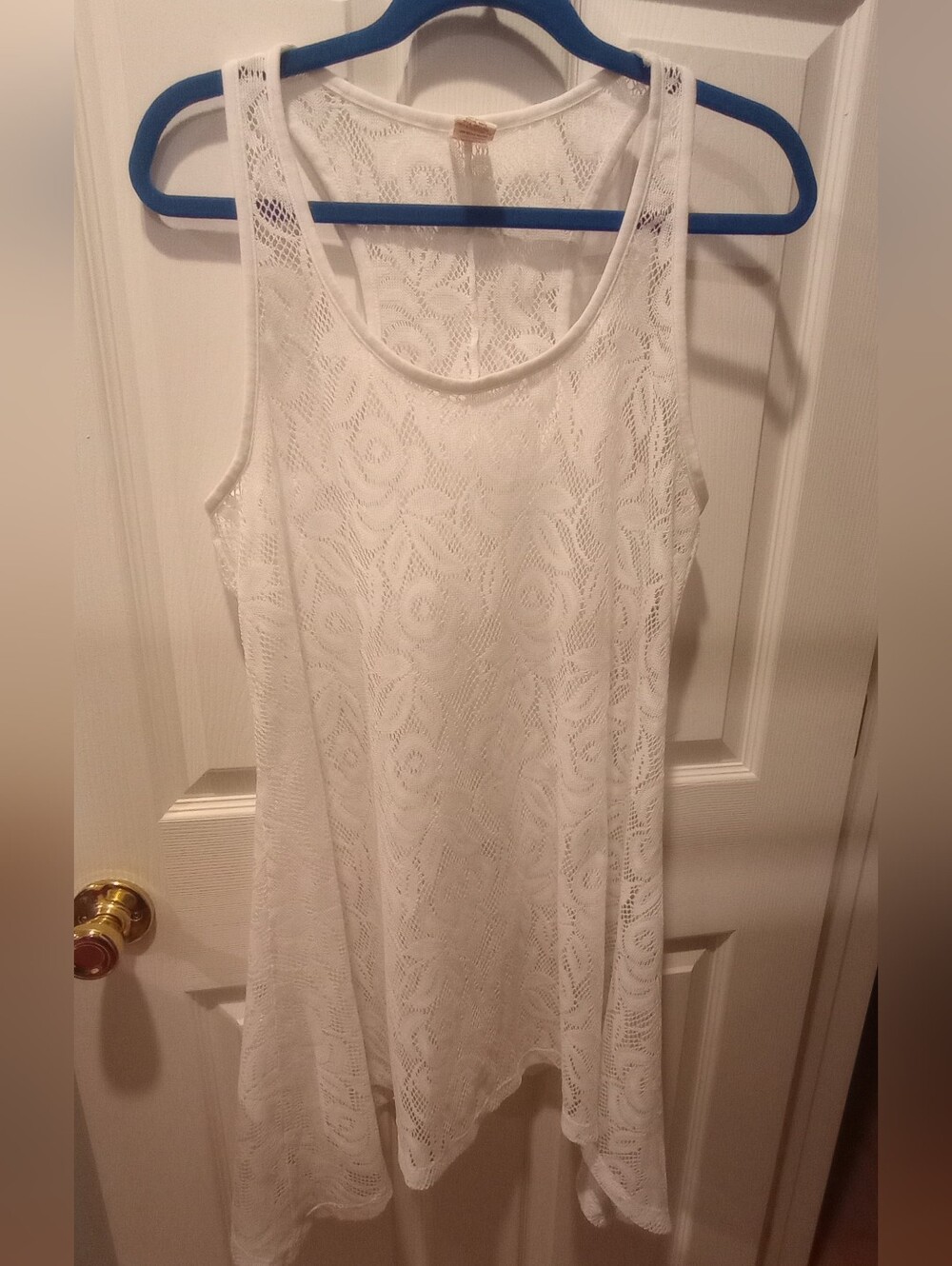 OP White Lace Tank with Delicate Crochet Detail
